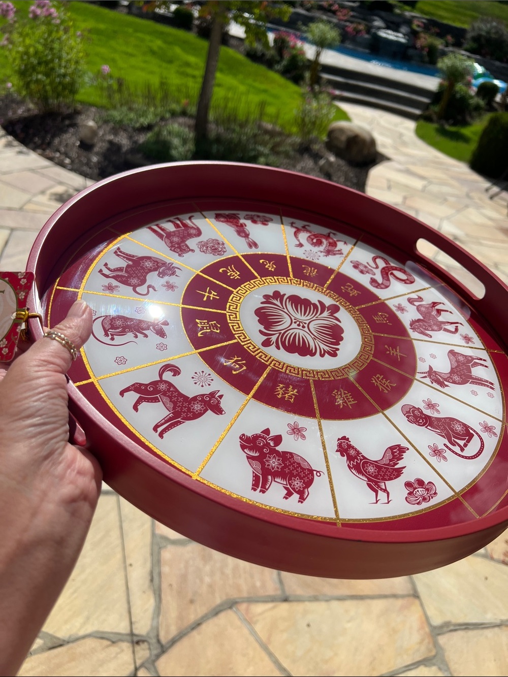 Circo Red and Gold Zodiac Serving Tray